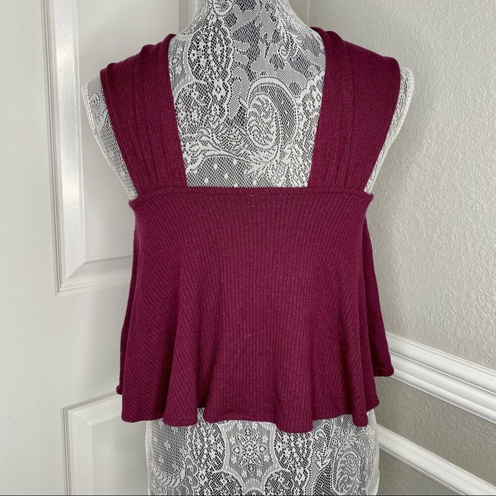 FREE PEOPLE Womens XS Ribbed Square Neck Reversible Flowy Crop Tank Top - Picture 3 of 8
